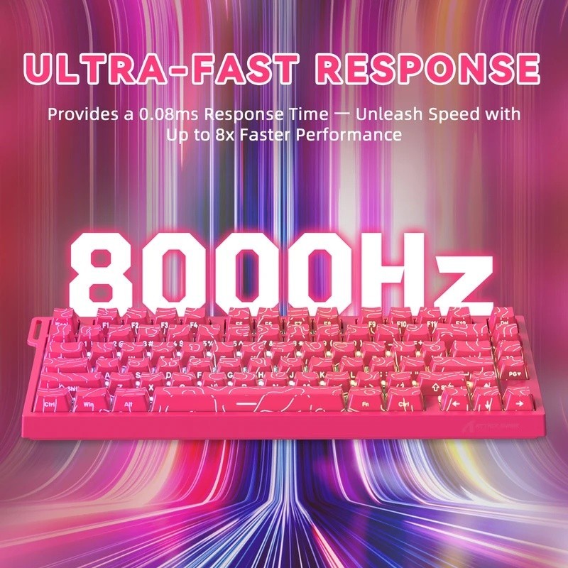 ATTACK SHARK R82 HE คีย์บอร์ดเกมแม่เหล็ก 75% สวิตช์เอฟเฟกต์ห้องโถง 8000Hz Rapid Trigger 0
