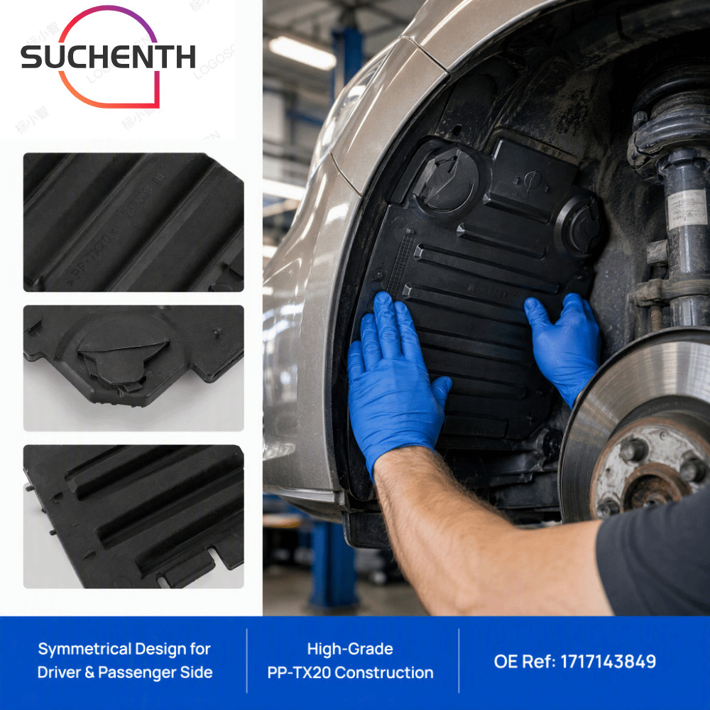 แผงบริการซุ้มล้อ SUCHENTH, 51717143849 Polypropylene PP-TX20 Fender Liner Access Cover, สีดํา Fender