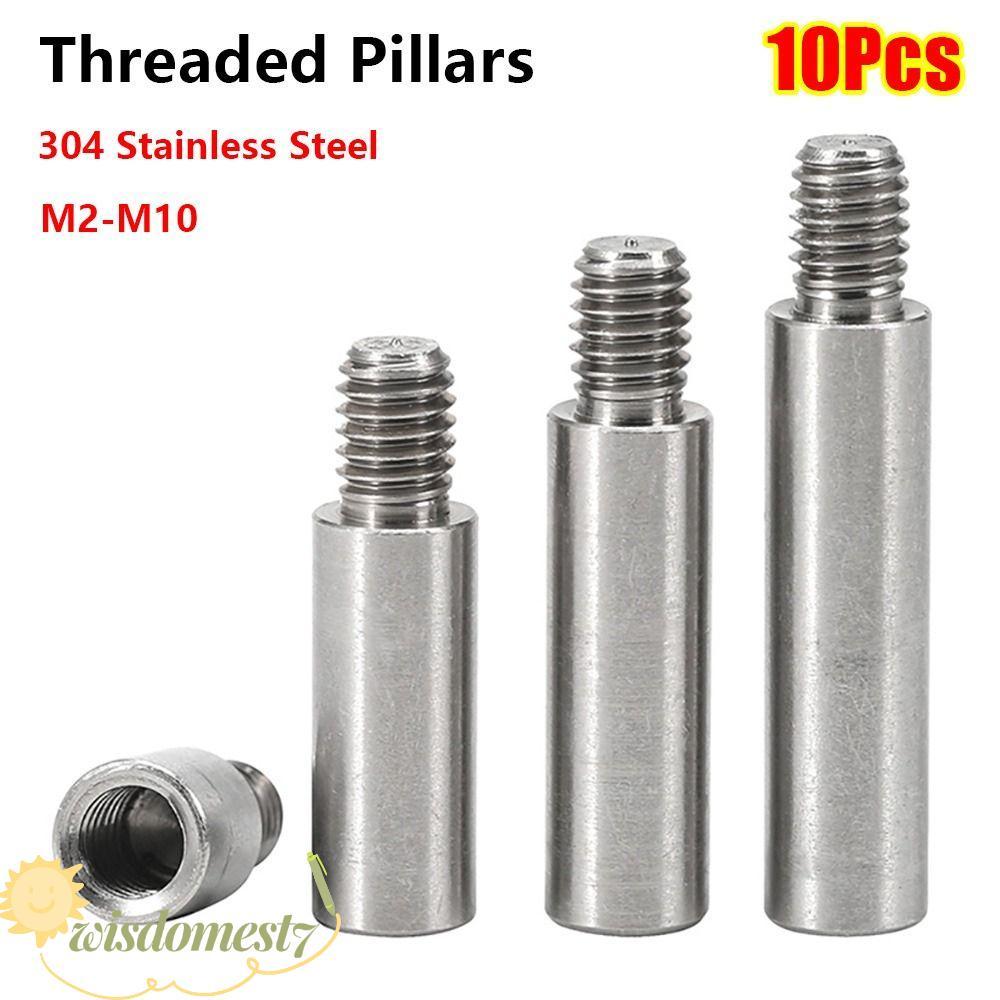 WISDOM 10 ชิ้น PCB Standoff Spacer, ชายหญิง 304 สแตนเลสเกลียวเสา, M2-M10 รอบหัวเดียวคอลัมน์แยกสําหรั