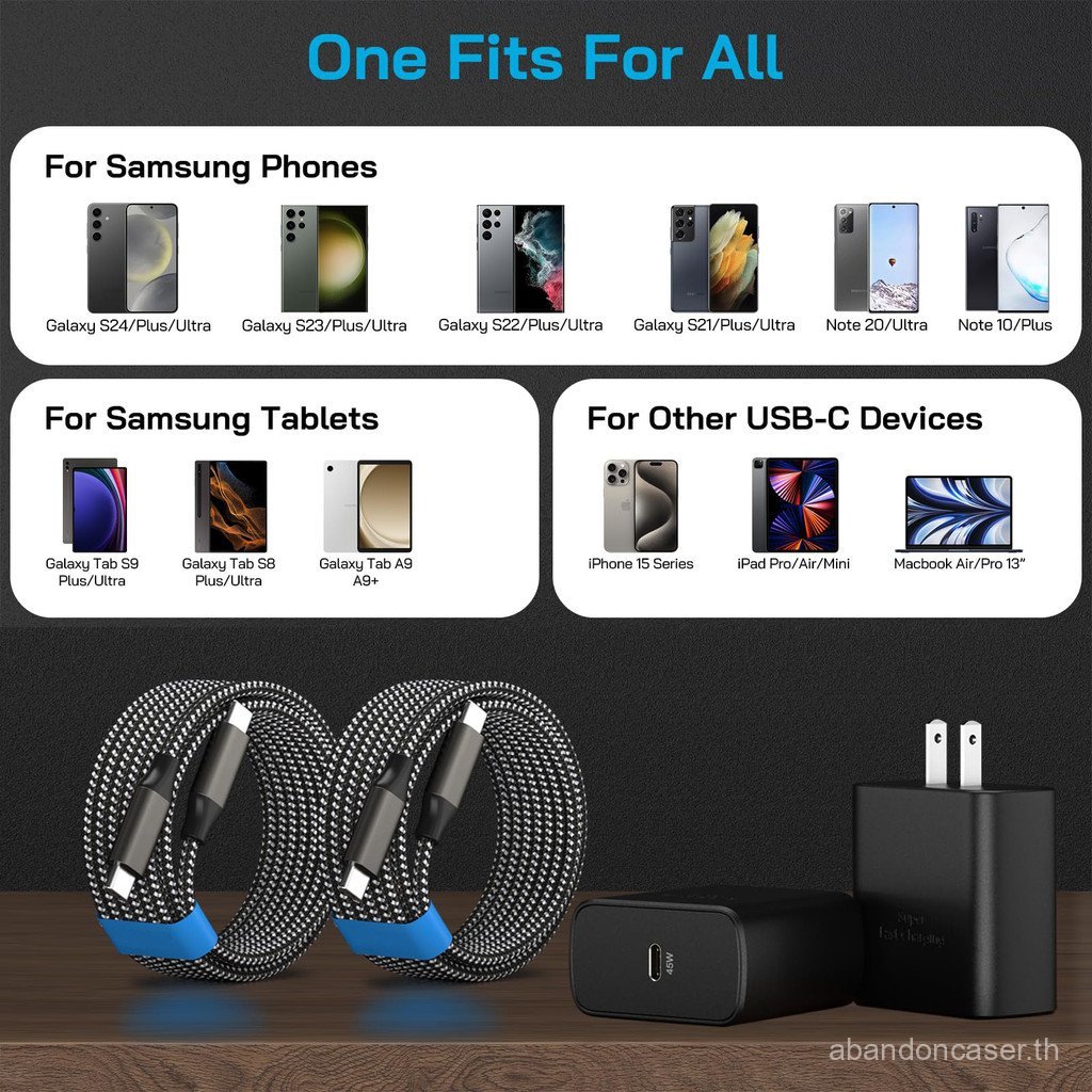 American Standard 45W เหมาะสําหรับ Samsung S25Ultra/S24/S23 Super Fast Charger ไนลอน Braided Data Ca