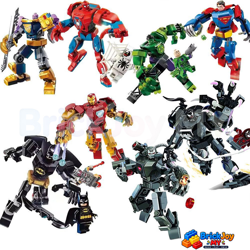 76308 Spider-Man Mech vs Anti-Venom Building Blocks ชุด Superhero หุ่นยนต์ Mecha ก่อสร้างของเล่นเด็ก