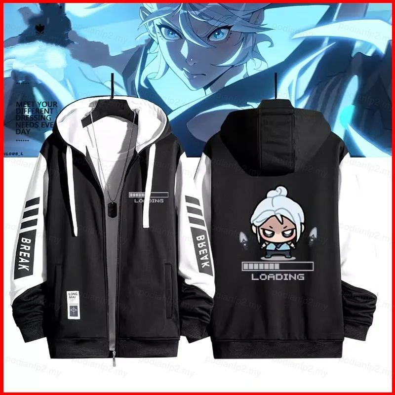 PDF2 VALORANT Jett Clove Neon Reyna อะนิเมะซิป Hoodie coat แจ็คเก็ต Unisex Top