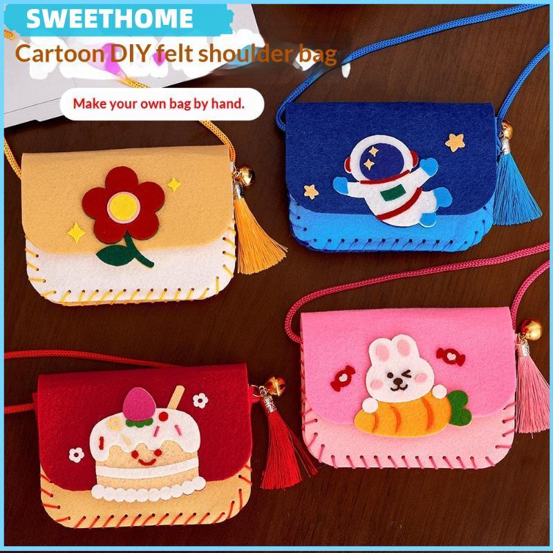 SWEETHOME DIY Felt Bag สําหรับเด็กเย็บหัตถกรรมชุดกระเป๋าสะพายข้างของเล่นทําด้วยมือโรงเรียนอนุบาล Art