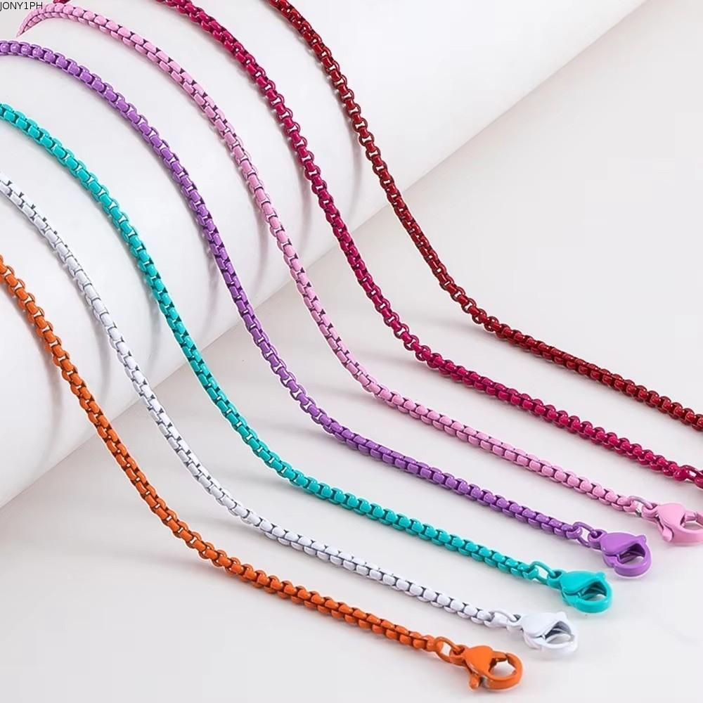 JONY1PH ทาสีสร้อยคอสร้อยคอ,7 สีสแตนเลสสร้อยคอสร้อยคอ,แฟชั่น Punk เครื่องประดับ DIY ฤดูร้อน Choker CH