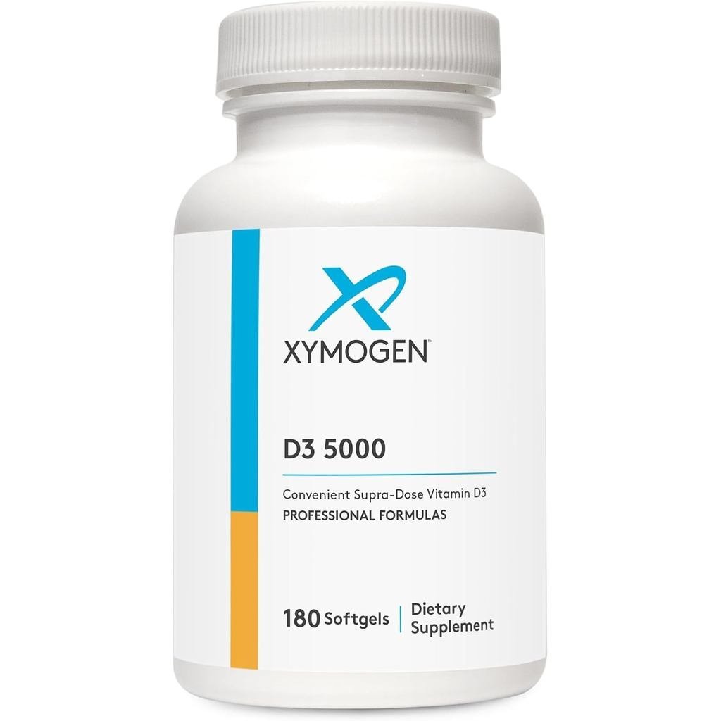 XYMOGEN D3 5000 Biomailable D3 5000 IU (125 mcg) D สําหรับ Immune B & Heart Health port 180 ซอฟท์เจล
