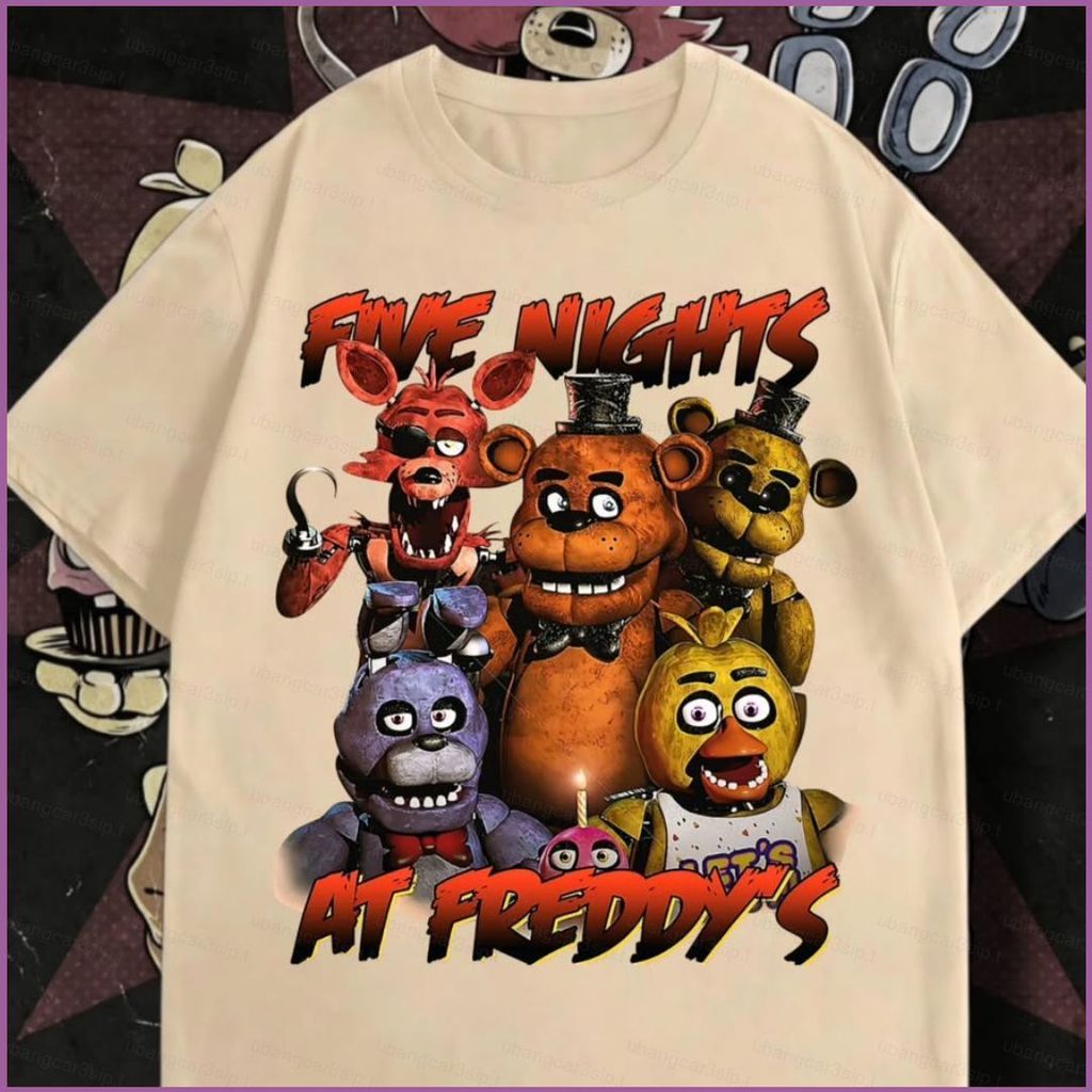Five Nights At Freddy 2 Five Nights At Freddy ฤดูร้อนเสื้อยืดนุ่มอะนิเมะแขนสั้นด้านบน