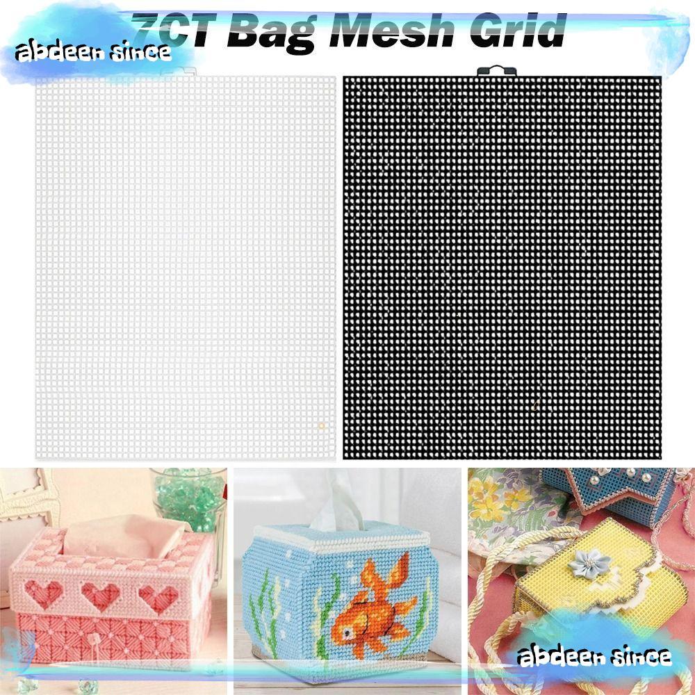 ABDEENSINCE Bag Mesh Grid, Plastic White Black Mesh Canvas, Purse Making Supplies 7CT 33.5x26CM Bag 