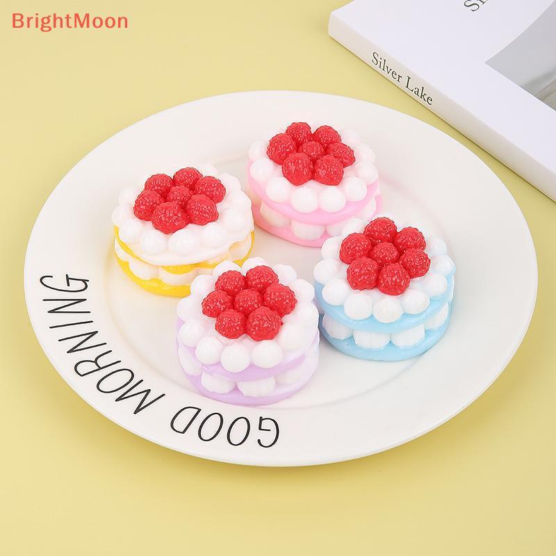 BrightMoon จําลองสตรอเบอร์รี่บีบของเล่นเหมือนจริงเค้กวันเกิดลักษณะนุ่มปลอดสารพิษความดันบรรเทา Gadget