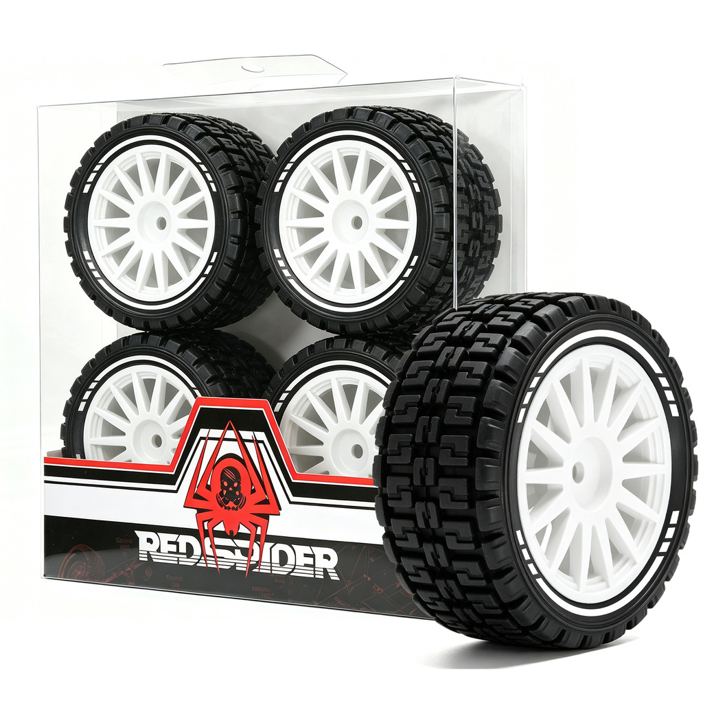 68.6*37.6 มม.12 มม.Hex 4 ชิ้น 1/10 RC Rally ยางล้อพลาสติกสําหรับ 1/10 RC บนแผนที่ Rally รถ MJX HSP T