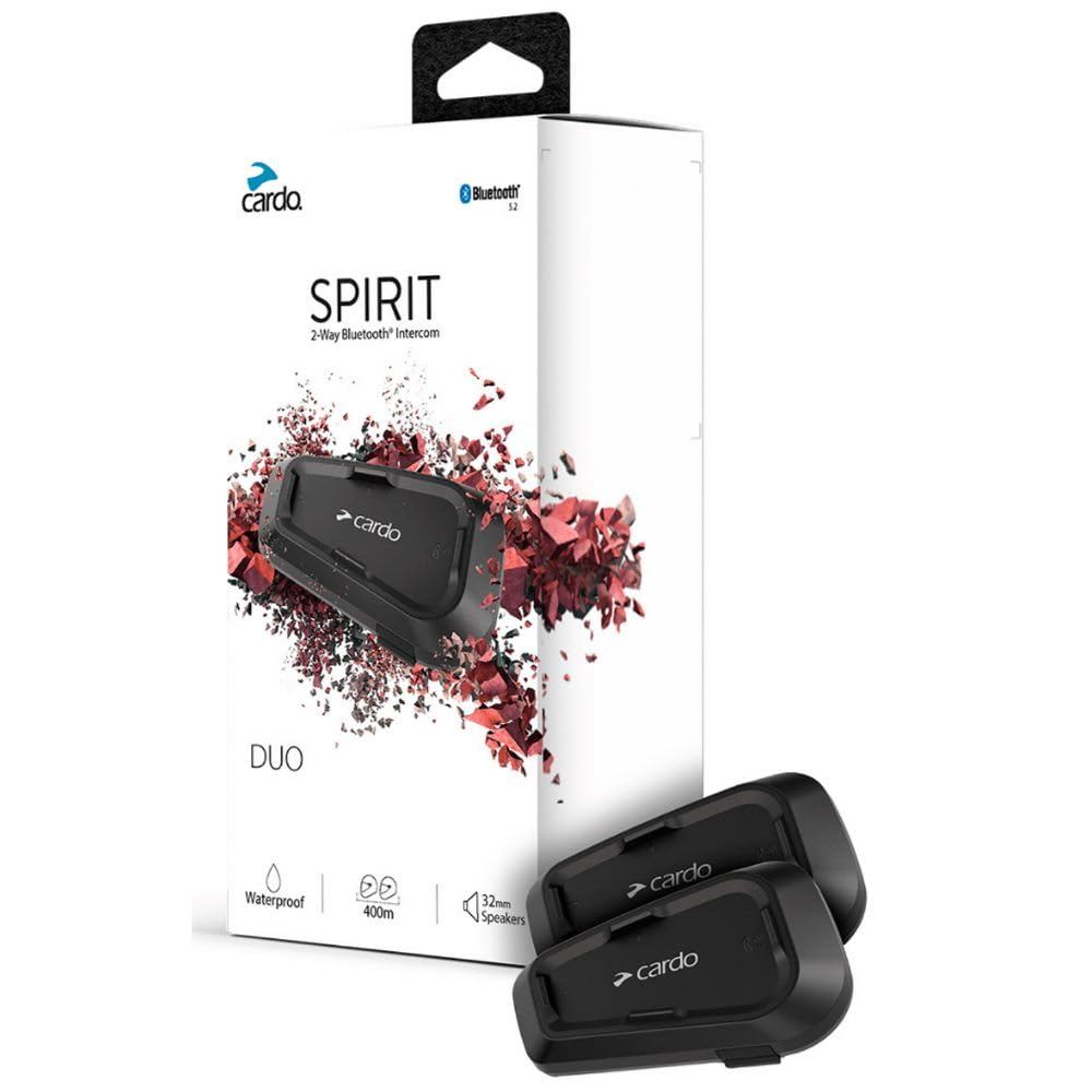 ชุดอินเตอร์คอม Cardo Spirit สำหรับมอเตอร์ไซค์ 1-2 คน | Cardo Spirit Motorcycle Intercom Set for 1-2 