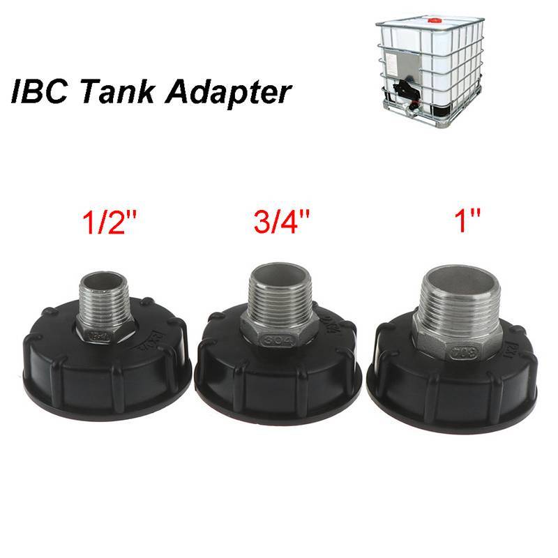 GG 60mm Thread IBC Water Tank Adapter อุปกรณ์สวนเปลี่ยน 1/2" 3/4" 1" TH