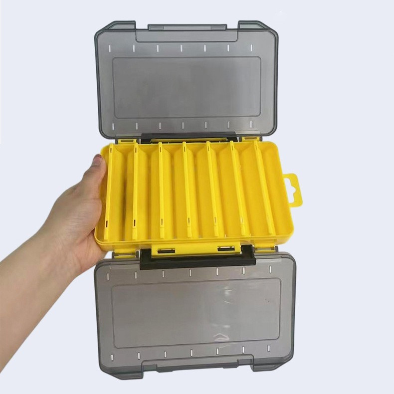 Lure Box กล่องใส่เหยื่อปลอม Tackle Box แบบ U เปิดสองด้าน พลาสติกใส แข็งแรง เก็บ Minnow VIB กบยาง