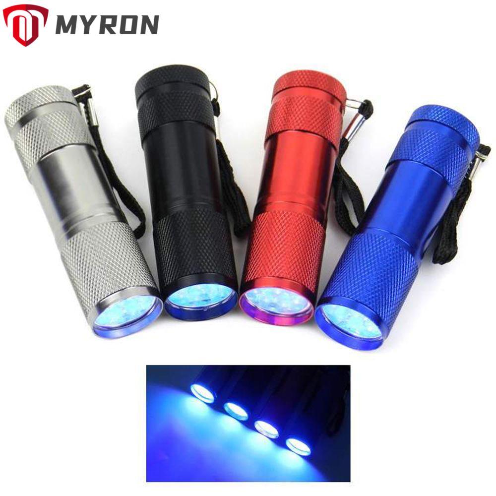 MYRON 9 ไฟฉาย LED อลูมิเนียมทนทาน 395nm ไฟฉาย UV