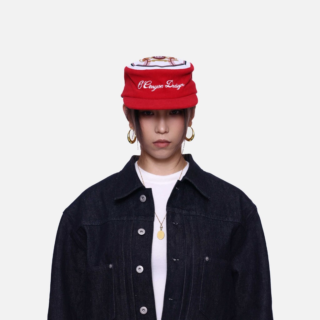 6CRAYON แบน Retro ปัก Corduroy แบน Brim เบสบอลหมวกผู้ชายผู้หญิง Breathable 2026 แฟชั่น All-Match2026