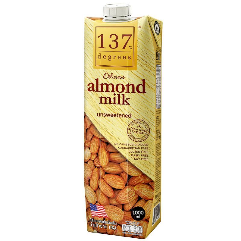 137ดีกรีน้ำนมอัลมอนด์สูตรอันสวีทเทนด์ 1000มล 137 Degrees Almond Milk Unsweetened 1000ml [หมายเลขบาร์โค้ด 8854761951413 ]