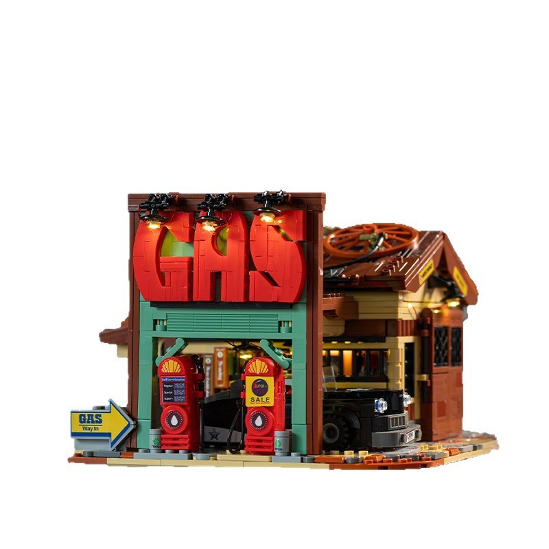 XJD JD111 1754PCS Vintage Western Auto Repair Shop Building Block อิฐชุดพลาสติกทางเทคนิคโมเดิร์นของเ