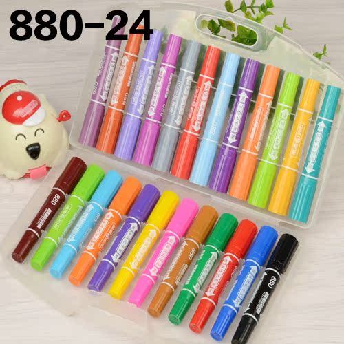 Hero 880-12/24 สี Big Double-Headed สีชนิดบรรจุกล่อง Oily Marker Marker Marker POP ปากกาโปสเตอร์