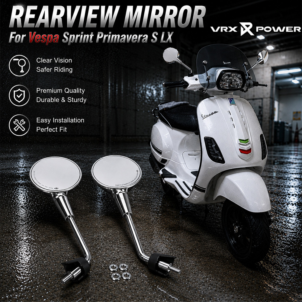 กระจกมองหลังกระจกยาวสําหรับ Vespa Sprint Primavera S LX125 2017-2023