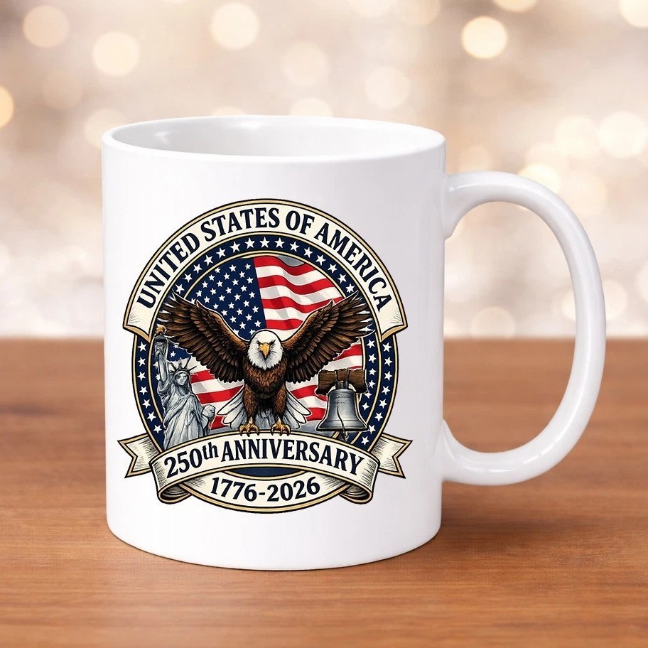 VIRE ราคาต่ํา Seckill American Anniversary Anniversary 250th Anniversary Gift Straws Freedom Ceramic