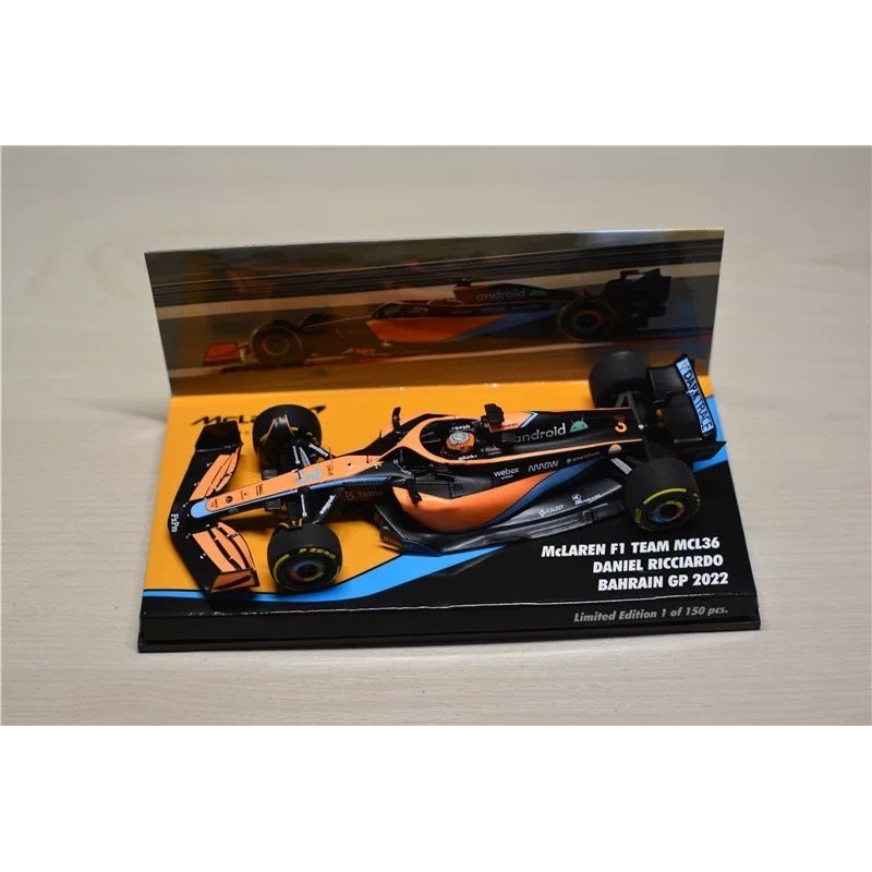 [สต๊อกพร้อม] Mini Cut Minichamps 1: 43 Mclaren Mclaren MCL36 Ricardo 3 #2022 Bahrain Bahrain Station