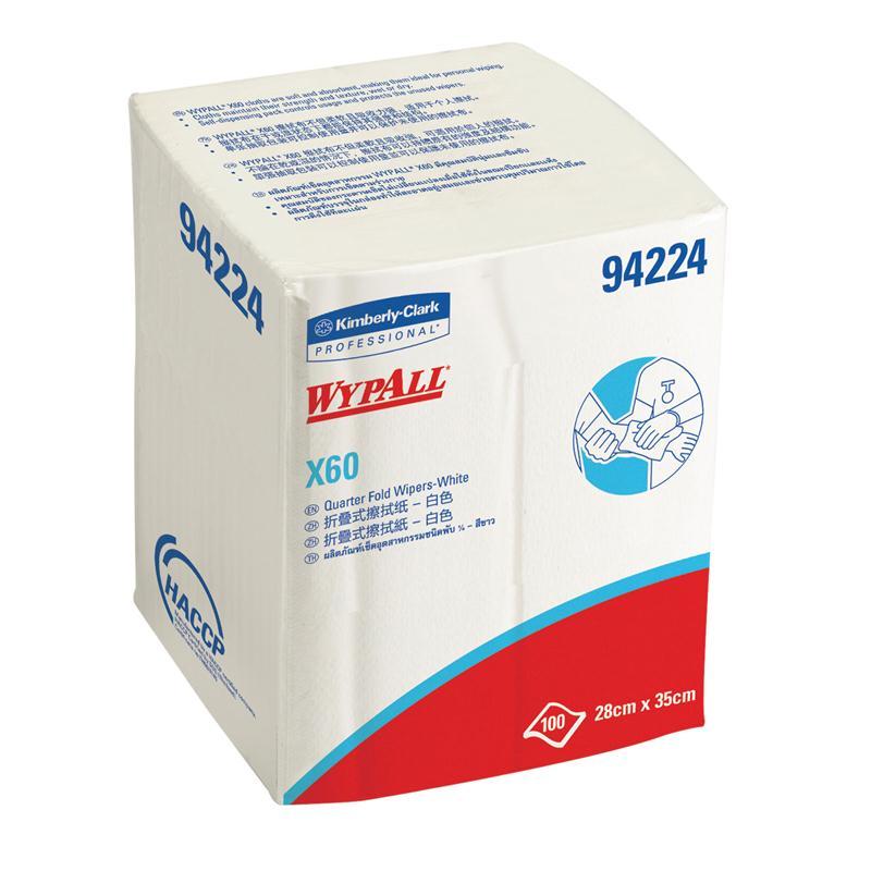 WYPALL กระดาษเช็ดอุตสาหกรรม รุ่น X60 สีขาว ขนาด 100 แผ่น