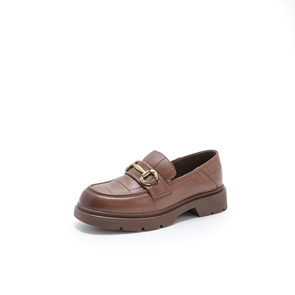 Qi 34-37 ขนาด Lambskin สไตล์อังกฤษ Casual รองเท้าโลฟเฟอร์รองเท้าหนังรองเท้าผู้หญิง 21034