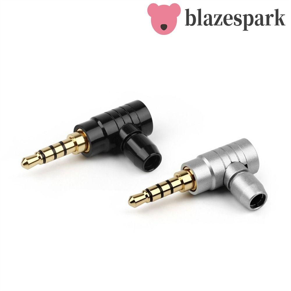 BLAZESPARK ปลั๊กแจ็ค 3.5 มม. ปลั๊กหูฟังชุบทองตัวแปลง AUX ตัวเชื่อมต่อหูฟังปลั๊ก Conector ขั้วต่อสายไ