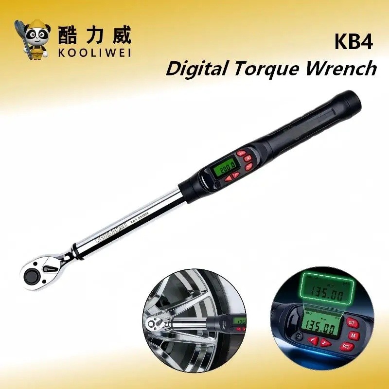 KOOLIWEI KB4-200BN/340BN/400BN ประแจแรงบิดดิจิตอล 1/2" ไดรฟ์ ±2% 999Mem 10-400N.m หลายช่วงสําหรับเคร