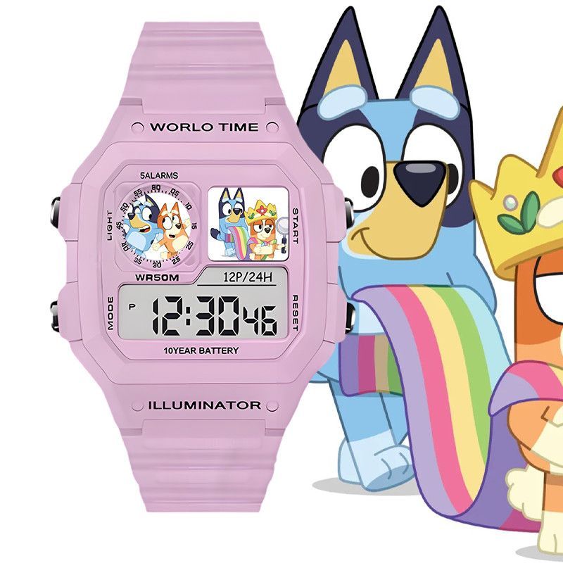 BLUEY BLUEY สินค้าที่กําหนดเองนาฬิกาสองมิติเด็กนักเรียนมัธยมต้นนักเรียนอิเล็กทรอนิกส์