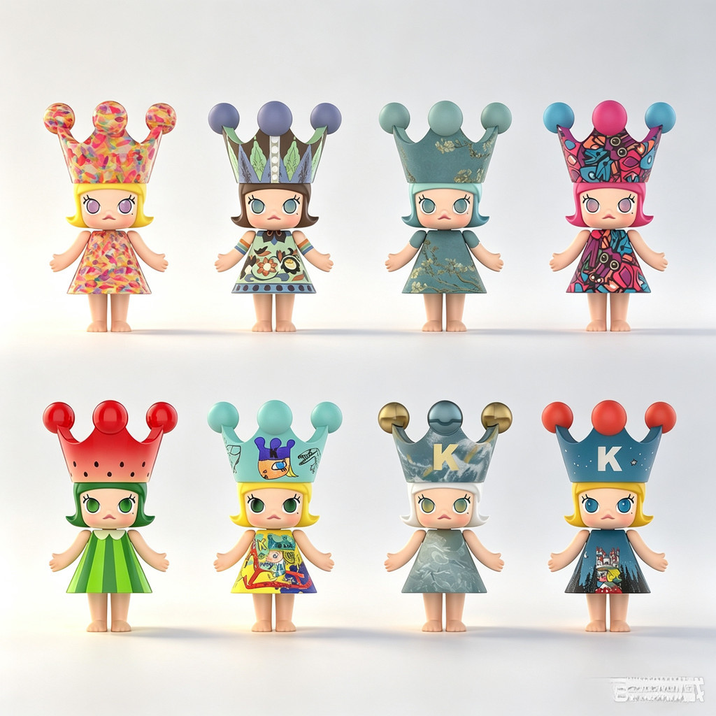 POPMART MEGA ROYAL MOLLY 100% Anniversary Series 1 ของขวัญกล่องปริศนาเล่นอินเทรนด์