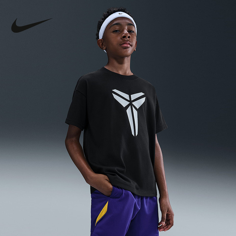 NIKE NIKE KOBE KOBE Big Kids Loose Quick-Drying เสื้อยืดฤดูร้อนชายหญิงเสื้อแขนสั้น IM0322-010