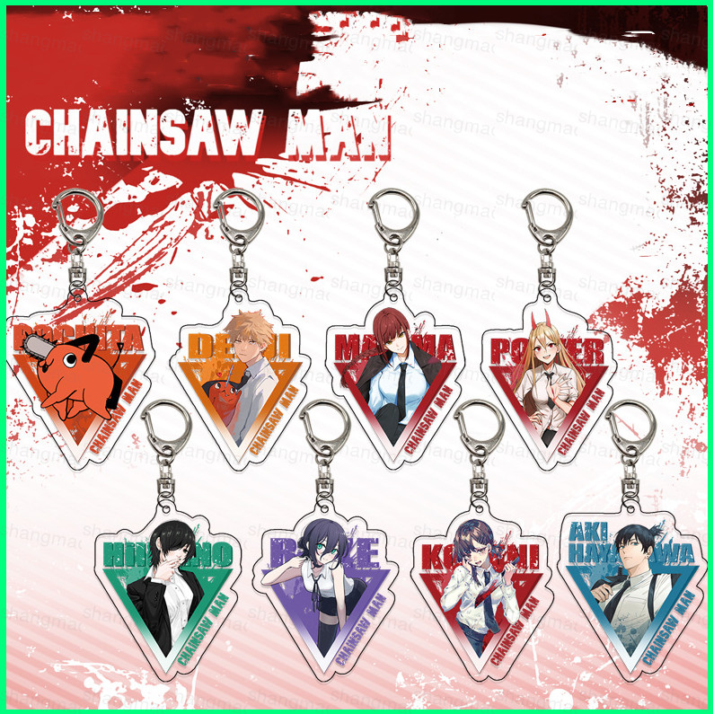 Chainsaw Man พวงกุญแจอะนิเมะพวงกุญแจอะคริลิคน่ารักกระเป๋าจี้การ์ตูน Denji Pochita พวงกุญแจของขวัญ