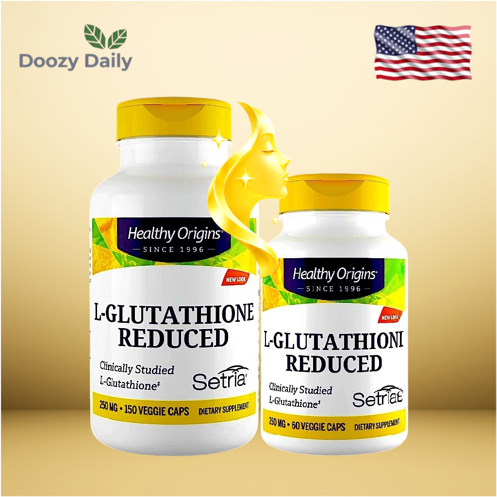 เฮลท์ตี้ ออริจินส์ แอล-กลูต้าไธโอน (250/500) mg Healthy Origins L-Glutathione /กินร่วมกับ แอสต้าแซนทีน ไบโอติน บิลเบอ...