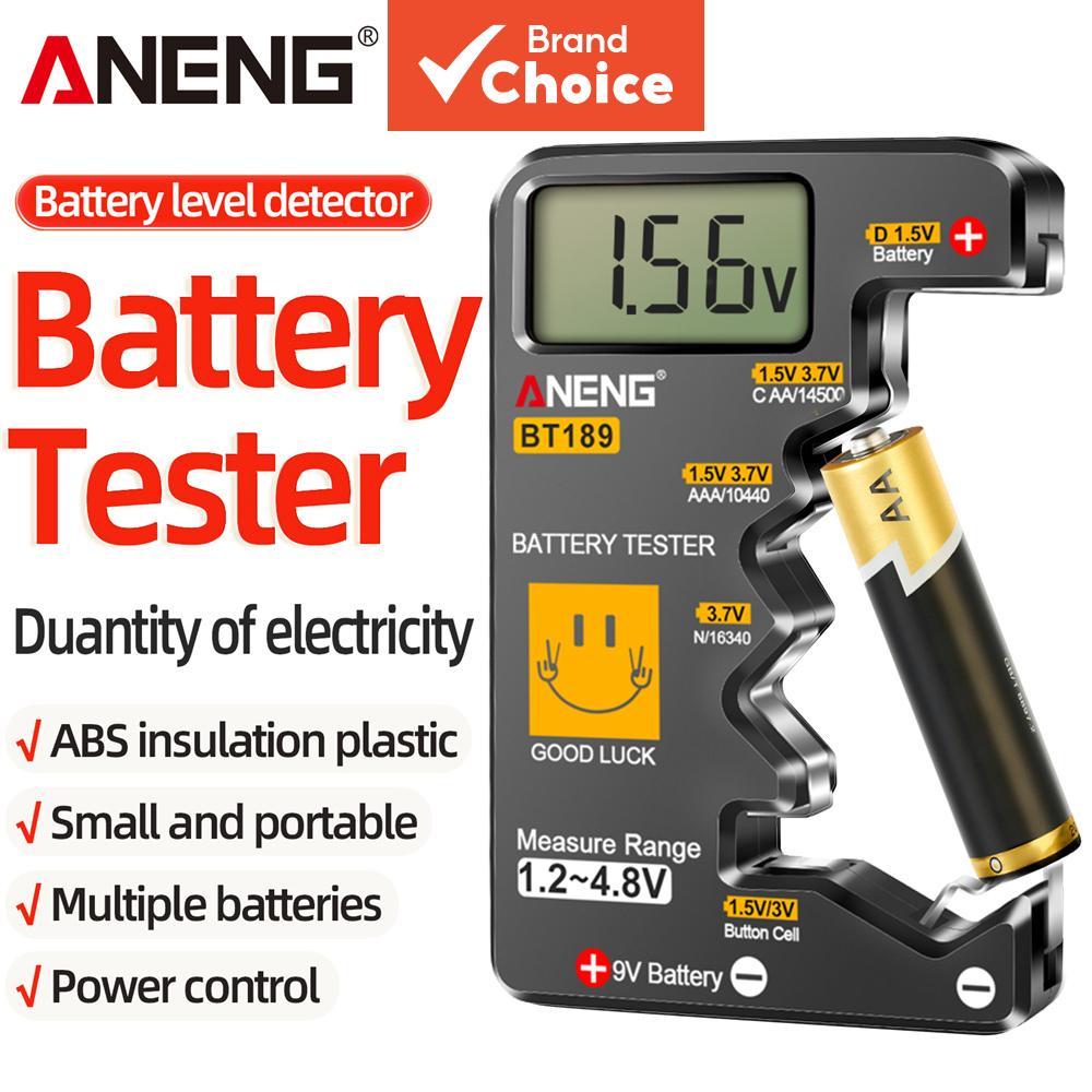 One Piece ANENG BT189 เครื่องทดสอบแบตเตอรี่สากล,จอแสดงผล LCD 1.2-4.8V Checker สําหรับ AA AAA 9V CD 14500 และแบตเตอรี่ปุ่มแบตเตอรี่