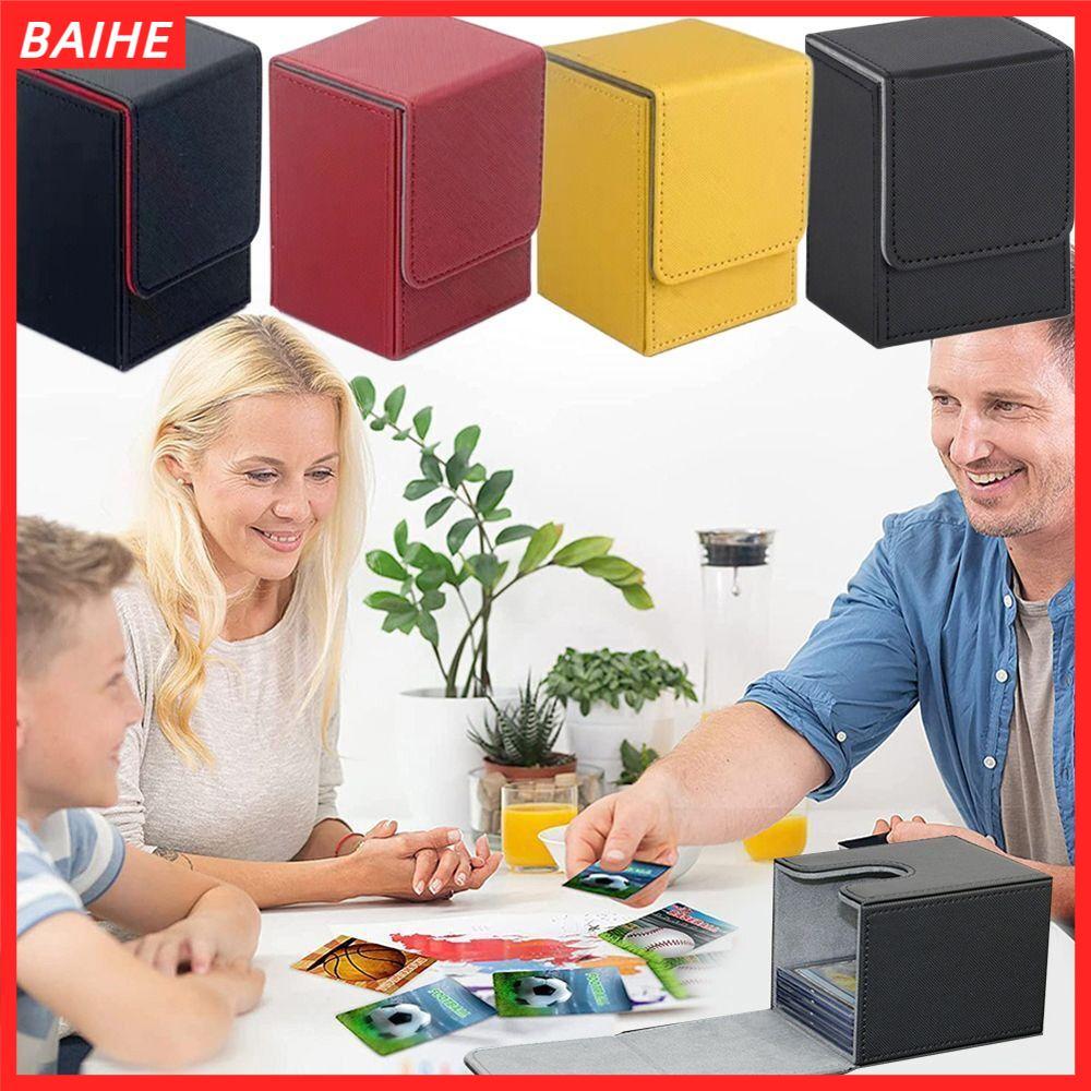 BAIHE กล่องดาดฟ้า, PU เกมสะสมเกม MTG Trading Card Holder, กล่องของขวัญ Protectors Storage Organizer กล่องเก็บผู้หญิงผู้ชาย