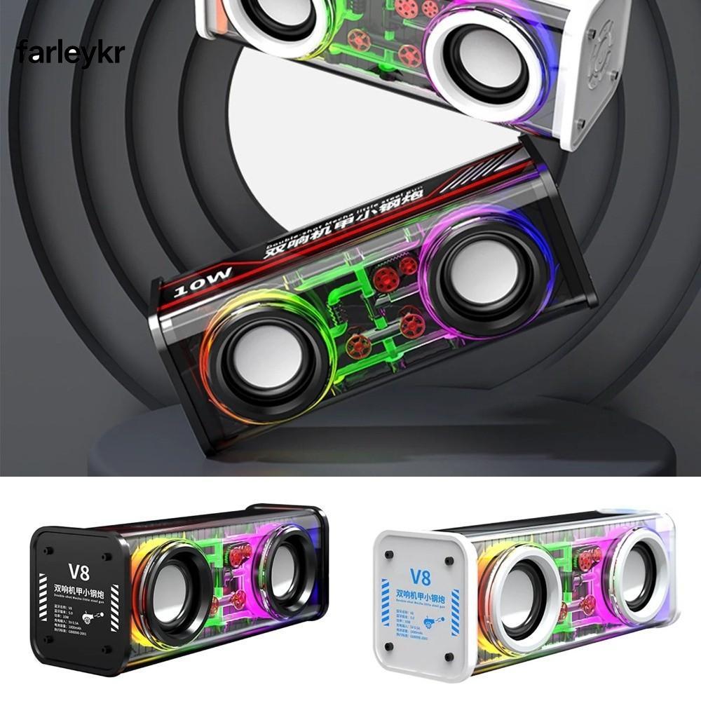FARL Mecha Speakers, ลําโพง Bluetooth 5.0 โปร่งใสขนาดเล็ก, ลําโพง Light Effect Double Bass ลําโพงไร้