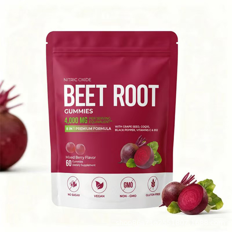 ขายร้อนพร้อมสต็อกขายร้อน Beetroot Gummies/Bet Root Gummies Coenzyme Q10 Beetroot Vitamin
