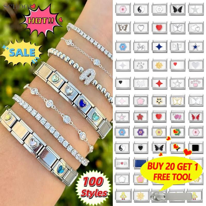 สร้อยข้อมือ.Simple.Series.charm.สไตล์อิตาเลียน.ทำจาก.stainless_steel.เหมาะสำหรับ.DIY.และ.style.retro