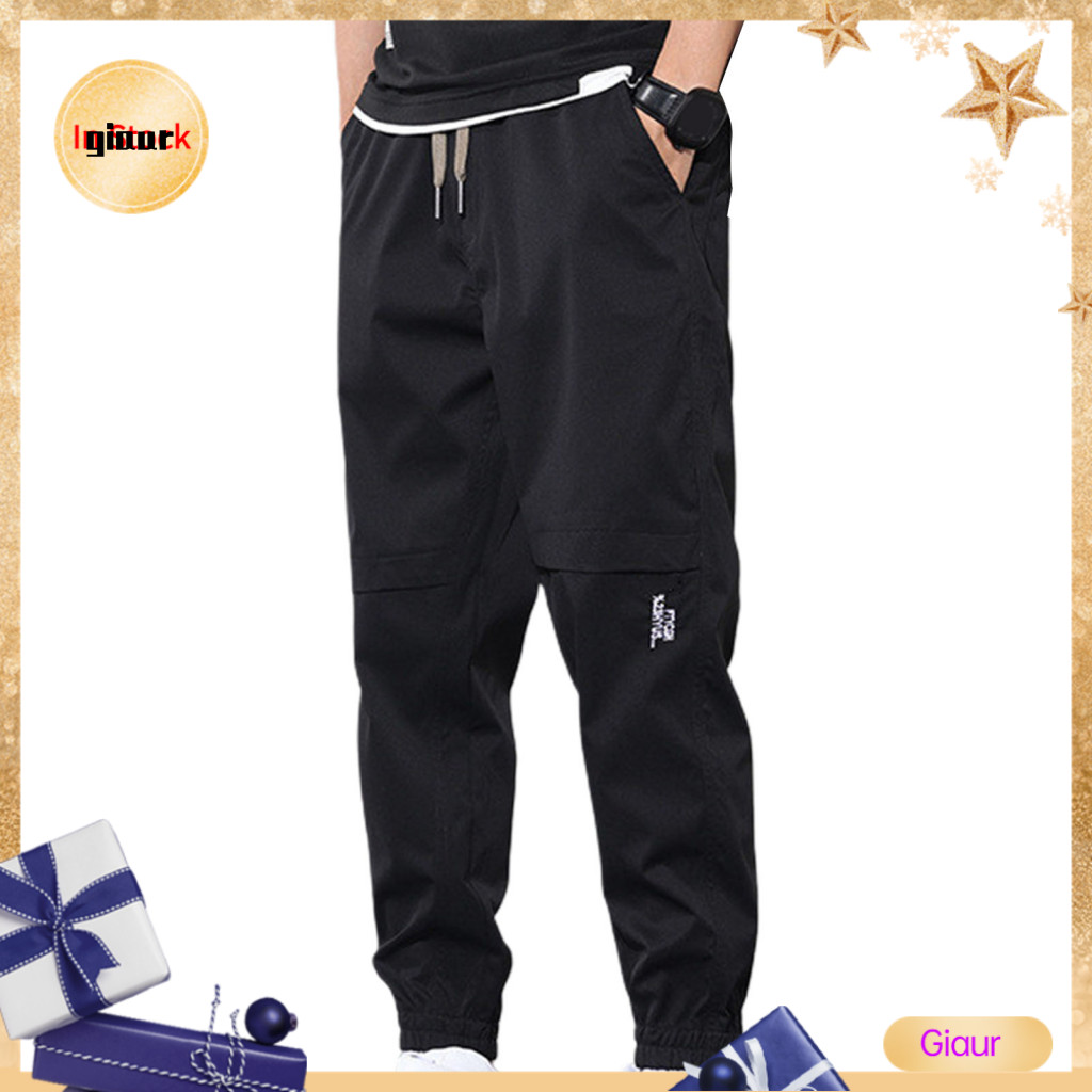 Giaurz Men Pants Simple Pockets Casual Men Pants