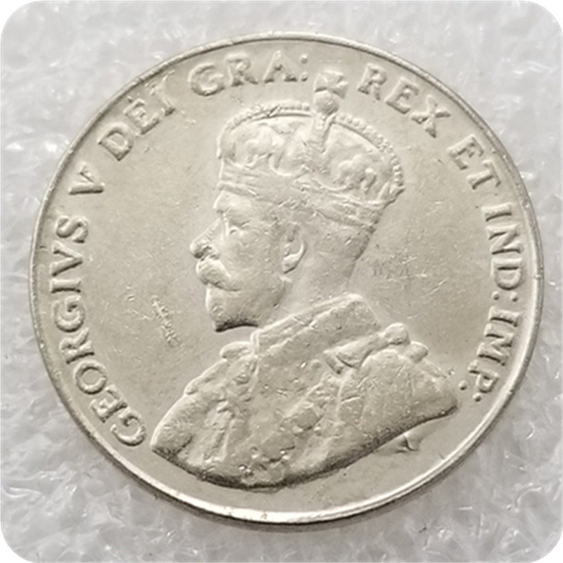 งานฝีมือโบราณแคนาดา 1925, 1926 แคนาดานิกเกิล 5 Cents Silver Dollar LYAJIE268 7K0R