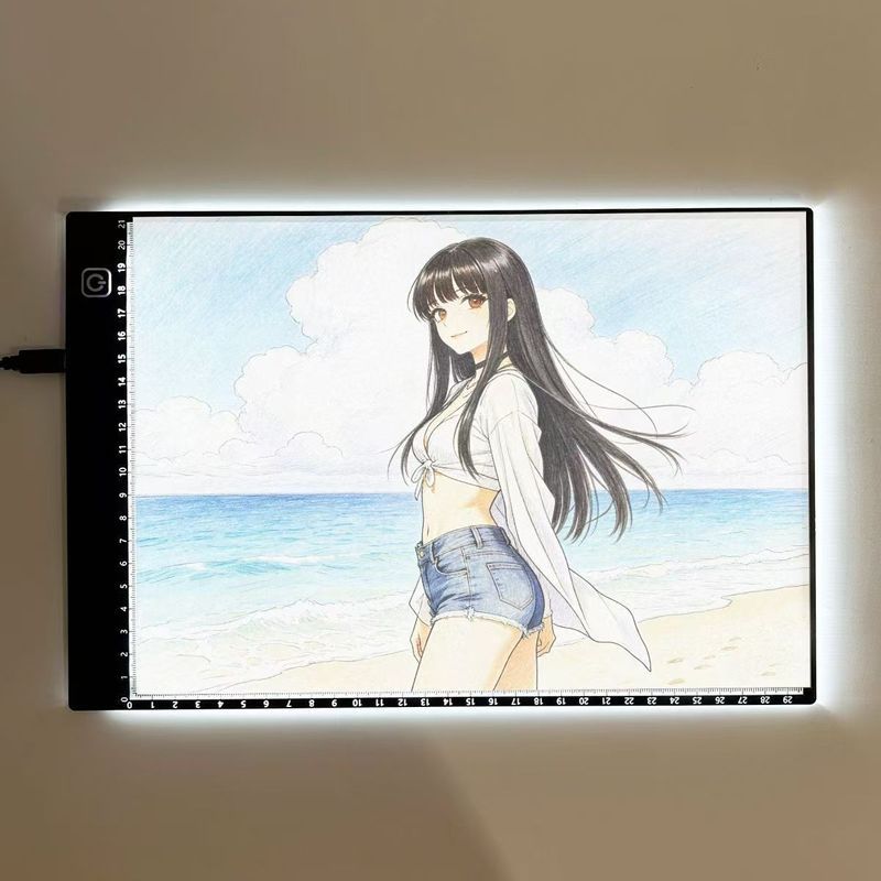 A4A' 3A5LED拷贝台手抄报发光板学生专用临摹台透光板调光不伤眼A4A5A3 Copying Table Tracing Board Children'S Handwritten Report 