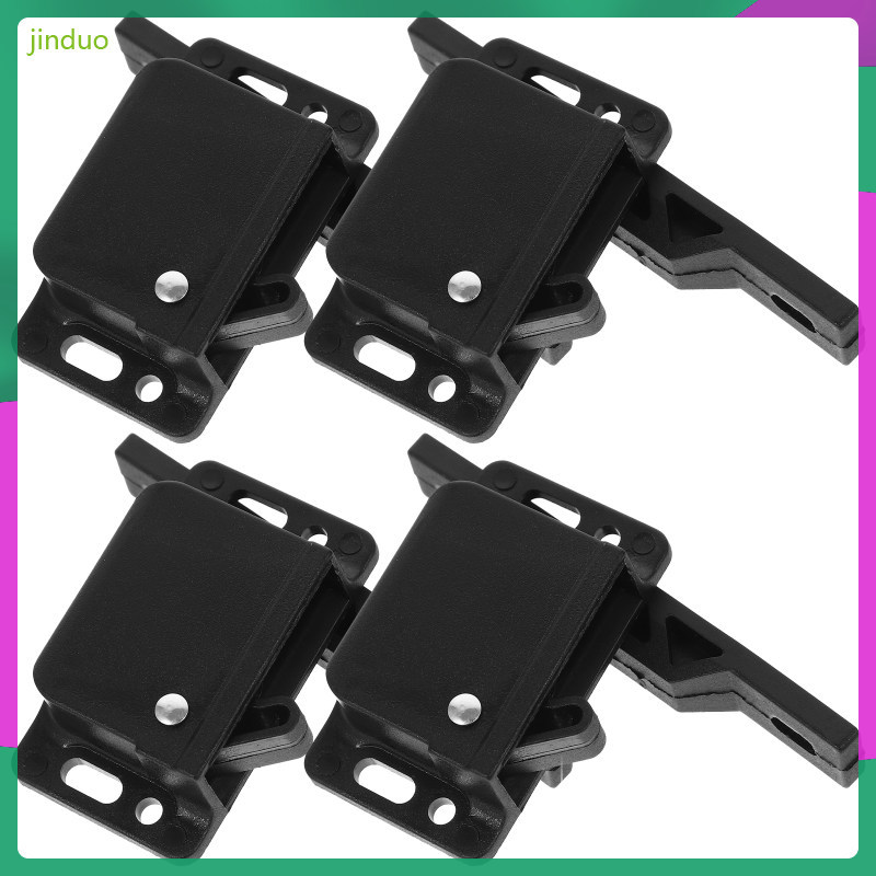 4 ชุด Camping อุปกรณ์เสริม Latch Trailer ชุดจับประตู 7.50X2.40X1.20 ซม.สีดํา Abs jinduo