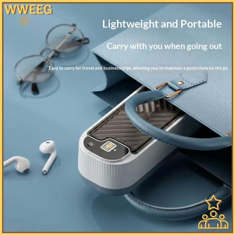 WWEEG เครื่องทําความสะอาดแว่นตาความถี่สูงอเนกประสงค์แบบพกพาสําหรับ Home Daily แว่นตาทําความสะอาดใช้ใ