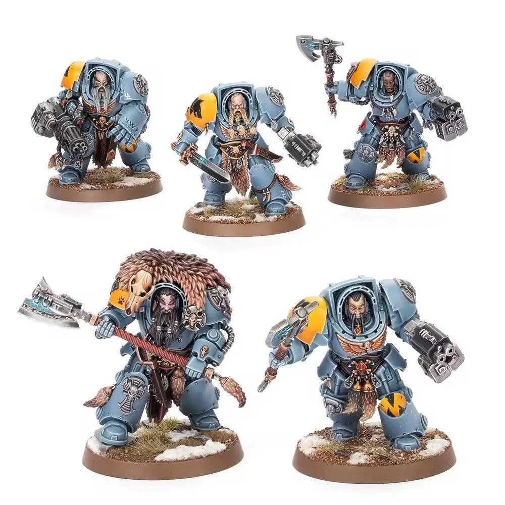 Space Wolf Wolf Guard Terminator โมเดลเรซิ่นสีขาว (เวอร์ชั่นมาตุภูมิระบายสีไม่ได้)