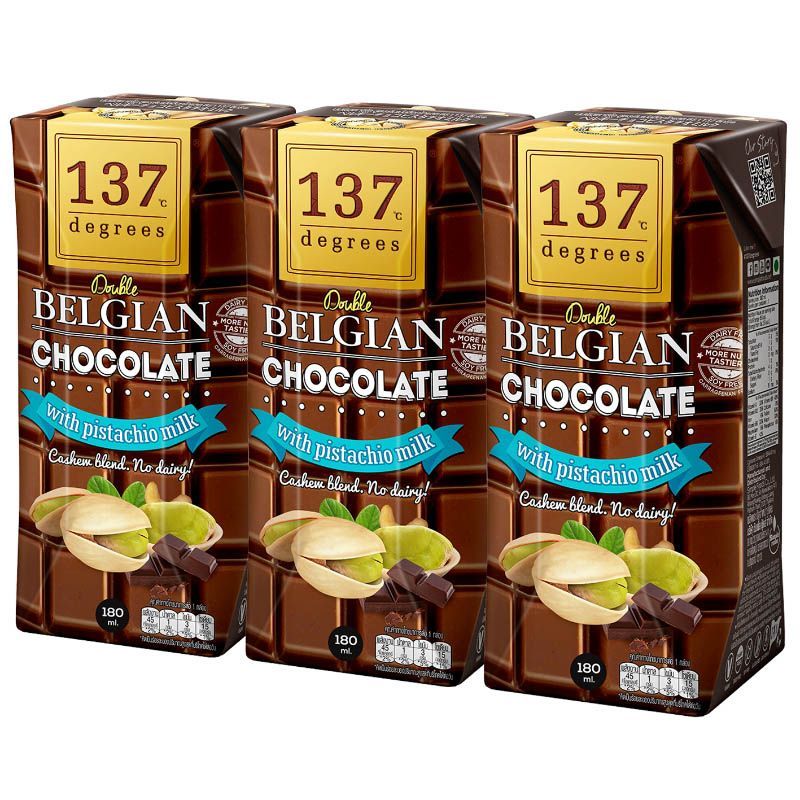 137ดีกรีนมพิสตาชิโอสูตรดับเบิ้ลช็อกโกแลต 180มล. แพค 3 137Degrees Pistachio Milk Double Chocolate 180ml. Pack 3