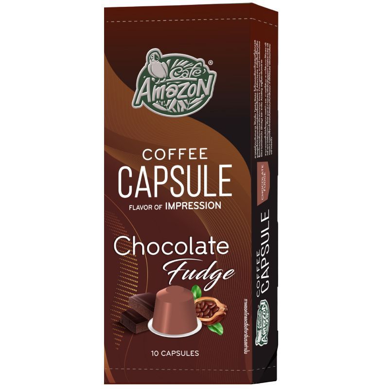คาเฟ่อเมซอนกาแฟแคปซูลกลิ่นช็อกโกแลตฟัดจ์ แพค 10แคปซูล 54กรัม Cafe Amazon Chocolate 10X54g