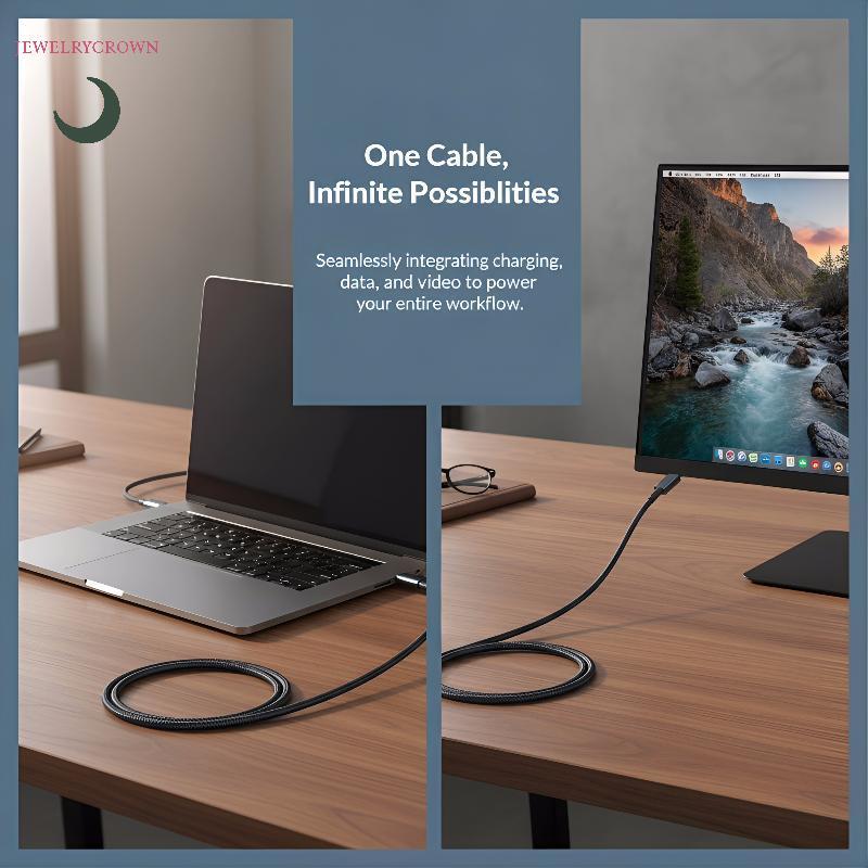 240W สาย USB C ถึง USB C PD 3.1 ชาร์จเร็ว 40Gbps Data Transfer 8K 60Hz วิดีโอสําหรับ Pro [VN]