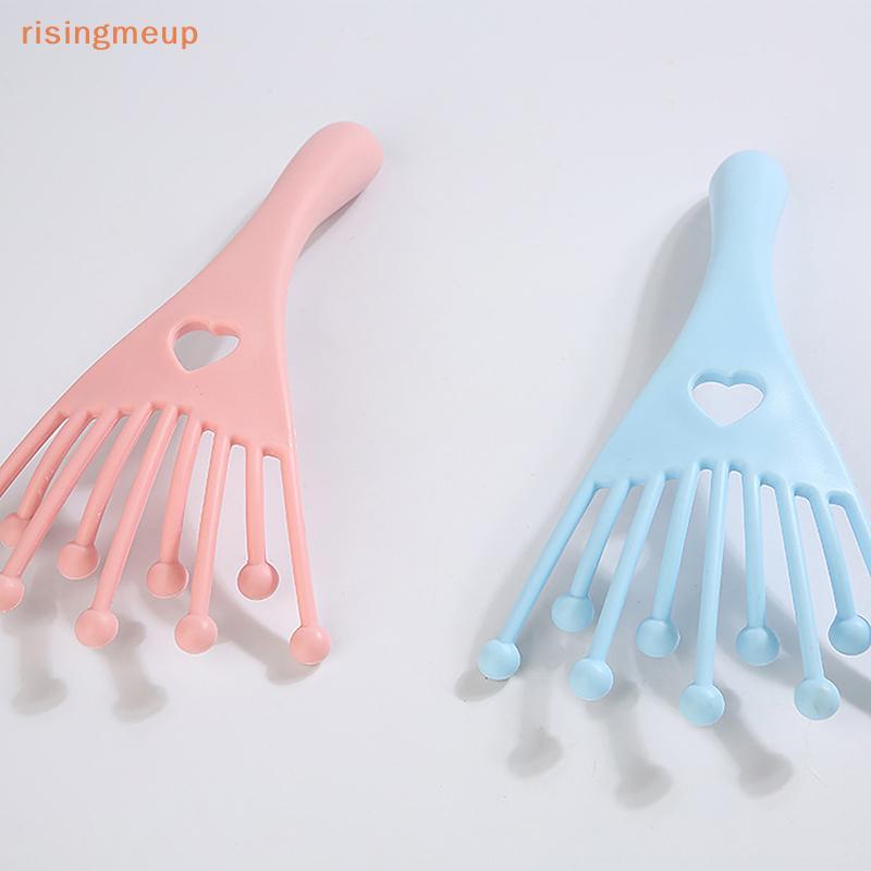 [risingmeup] เครื่องนวดศีรษะ Scalp Ne Comb Roller Five Finger 9 Claws Steel Ball Hand Held Relax Spa