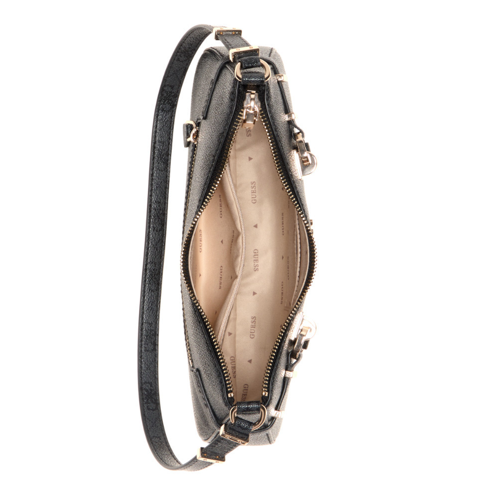 GUESS حقيبة كتف LEONA بالشعار — أسود — صورة 4