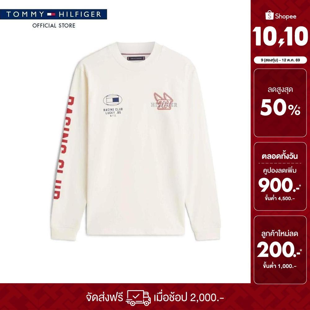 Tommy Hilfiger เสื้อยืด ผู้ชาย รุ่น MW0MW41467 Z00 - สีเบจ ทรง Regular